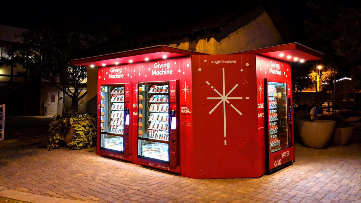 Ch_JesusChrist's tweet photo. Efforts to #LightTheWorld this Christmas season will expand in 10 locations across the world. People are encouraged to give instant acts of service that make a difference in others’ lives through the Giving Machines. 
https://t.co/XyTEMr4muE https://t.co/2aMfxOpgJ2