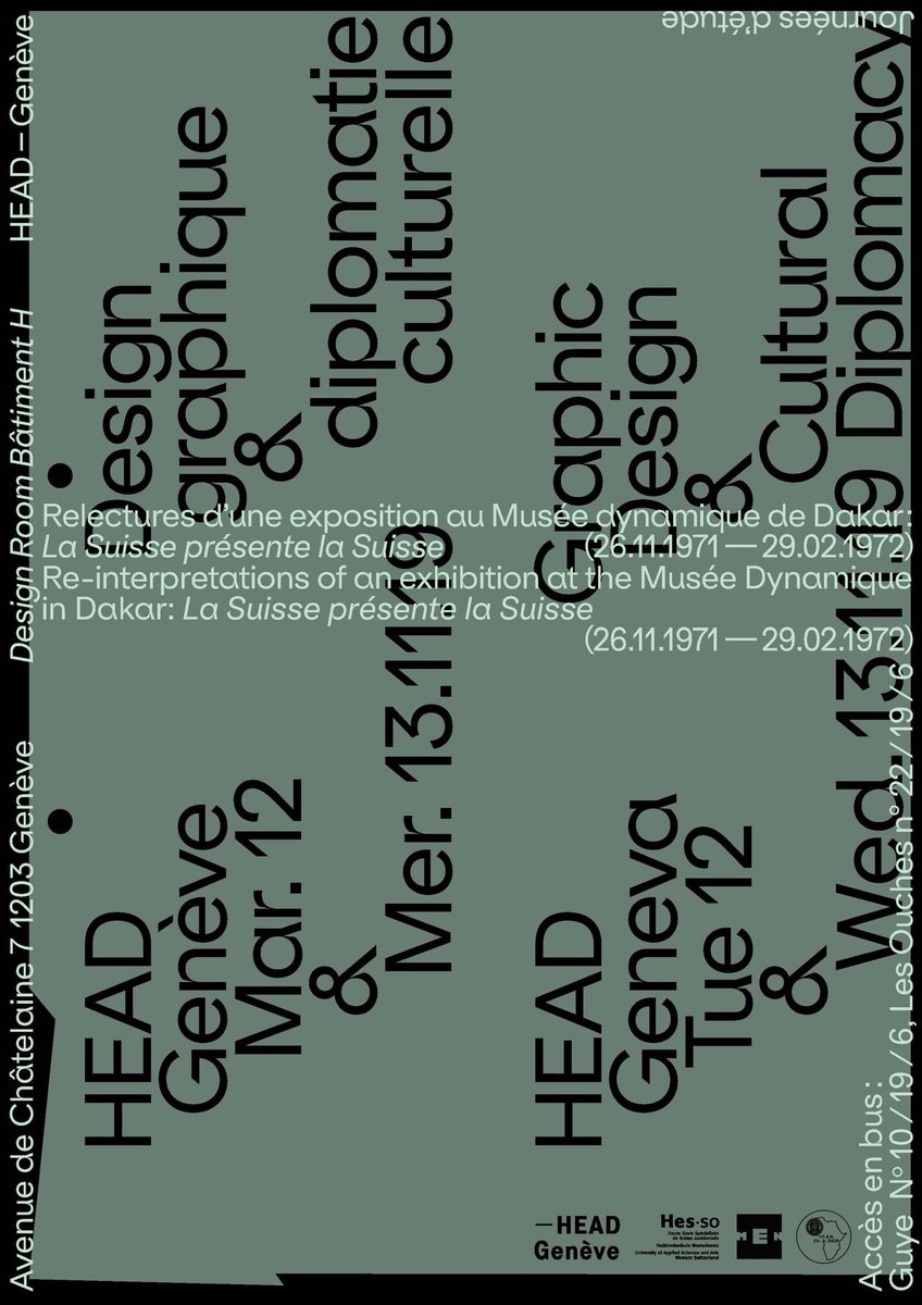 AnthonyMasure's tweet photo. Journées d'études "Graphisme et diplomatie culturelle" les 12 &amp; 13 novembre 2019 @HEADGENEVE. Détails (PDF) : https://t.co/FpK6P0Osq7 https://t.co/EsZ6sPzb7E