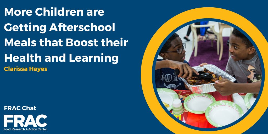 fractweets's tweet photo. 🍞 National participation in #AfterschoolMeals — which are key to closing the hunger gap that exists afterschool for many children — continues to grow, per our new report. Learn more on #FRACChat: https://t.co/Z3iaV1pNIF https://t.co/N17tUngevV