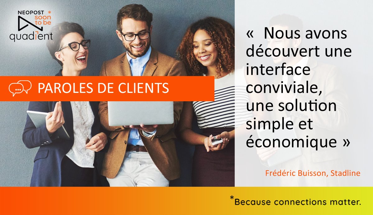 Quadient_FR's tweet photo. #TémoignageClient - @resamania / @Stadline nous ont fait confiance pour l'envoi de leurs colis grâce à notre solution @MesEnvois 📦
Cela leur a permis d'envoyer des colis et des plis au meilleur prix ! https://t.co/77LhWWFalr https://t.co/P3NQoxH7lt