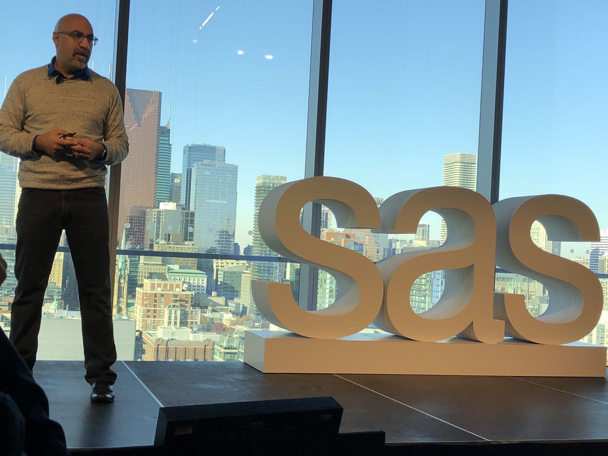 LangeDenise's tweet photo. SAS VP of Product Strategy, Shadi Shahin discusses making AI and Analytics Real in Toronto. #Road2AI https://t.co/iQ7QSevaY7