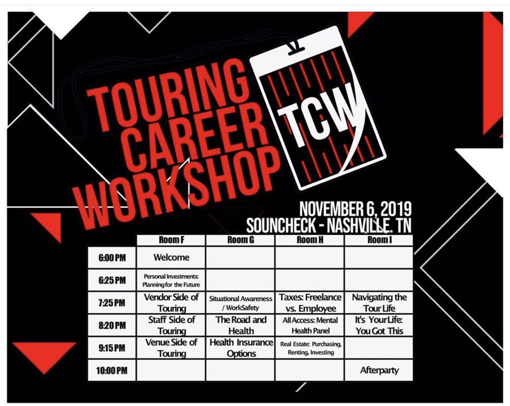 TheRobeWay's tweet photo. See you today at the 2019 #TouringCareerWorkshop where we will be providing food & drinks to all the attendees & where we will also be in attendance at @NashSoundCheck Room F from 4:30-10pm showcasing our new @Robelighting #ESPRITE, #TETRA, #Silverscan & #T1profile luminaires. https://t.co/iEwHVFMTvP