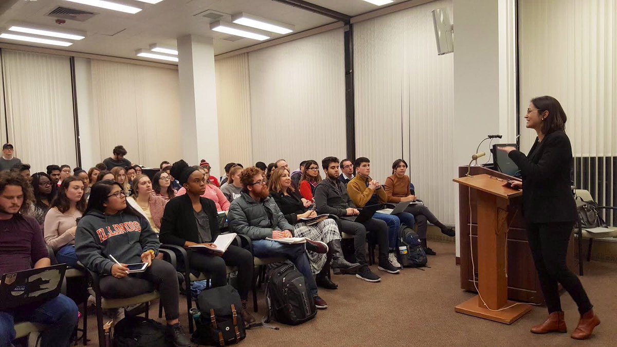 eucenter's tweet photo. We had a full house last night for Gemma Sala’s talk on the secessionist movements in Catalonia and Scotland! Thank you to all who came out! #EUCE #Illinois https://t.co/oXf7X3xLC8