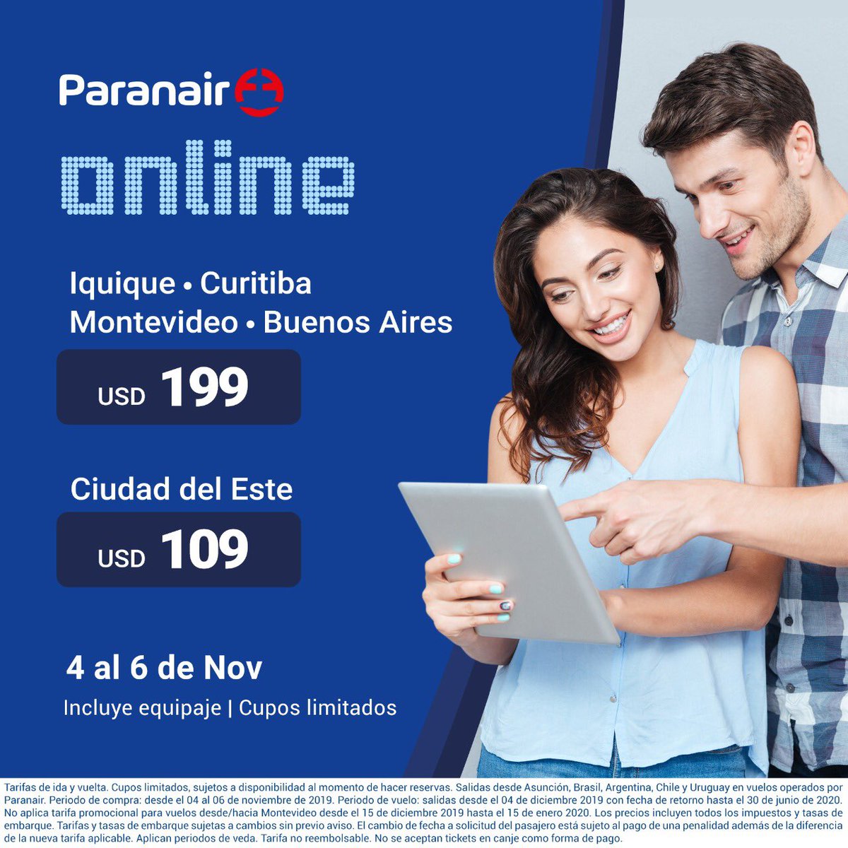 ¡Último día! Aprovecha y compra tus pasajes en paranair.com