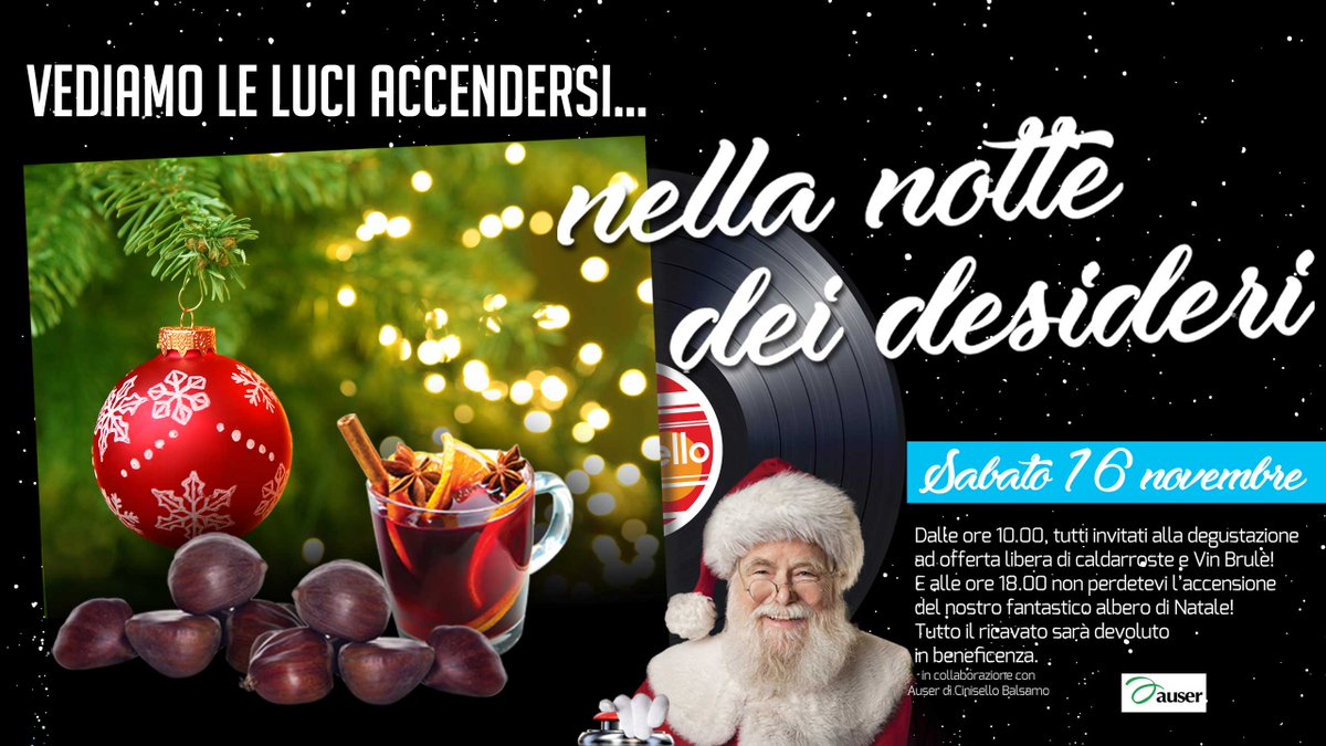 CentroCarosello's tweet photo. Sabato 16 novembre, dalle ore 10.00 siete tutti invitati alla DEGUSTAZIONE ad offerta di caldarroste e Vin Brulè! 🌰🍷🎄 Alle ore 18.00 ACCENSIONE del nostro fantastico albero di Natale!
Tutto il ricavato sarà devoluto in beneficienza.
Non mancate!
#centrocarosello #natale2019 https://t.co/DrvDHeKKJE
