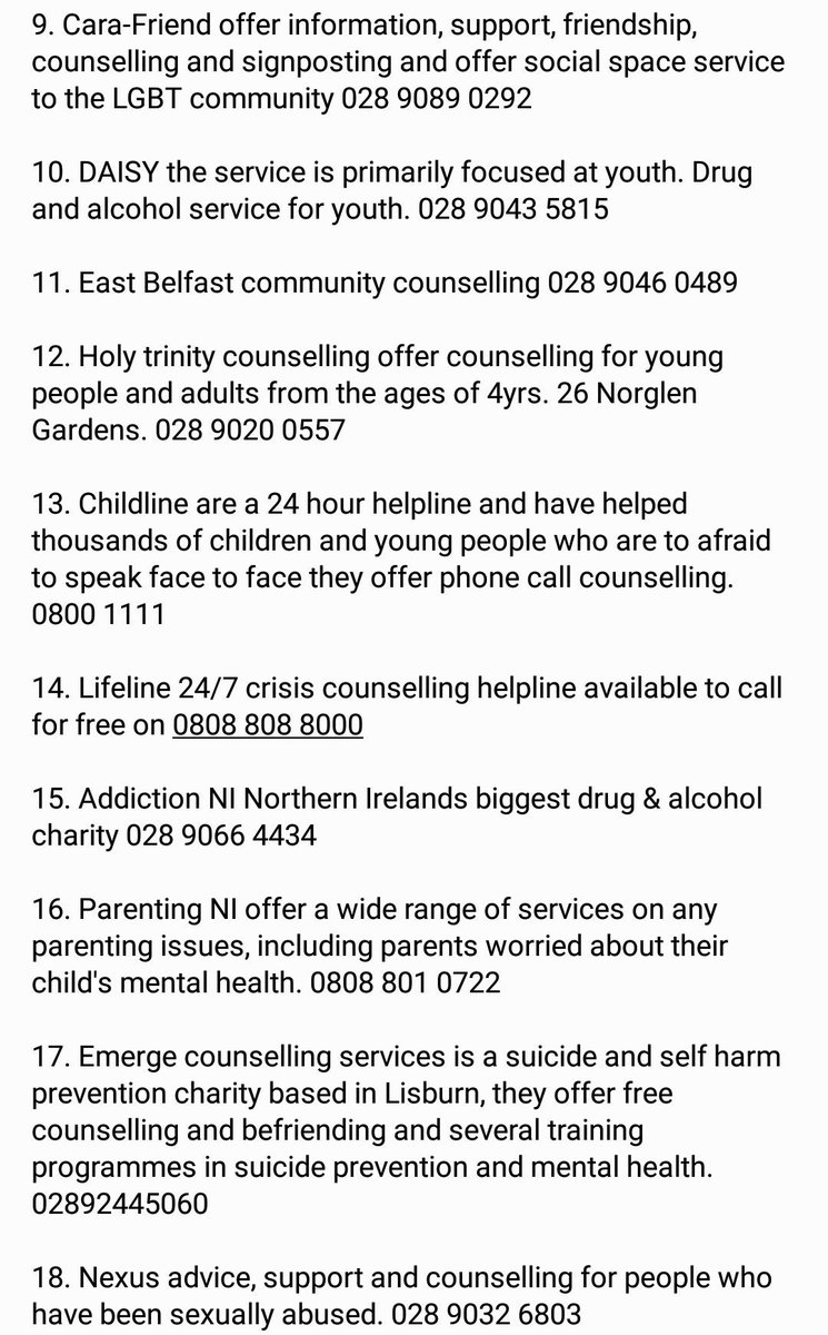 MHM_NI's tweet photo. We have updated our list of mental health charities &amp; other service's that can offer you help! 

We would appreciate it if you could all share this🧡 https://t.co/EssptblBkO