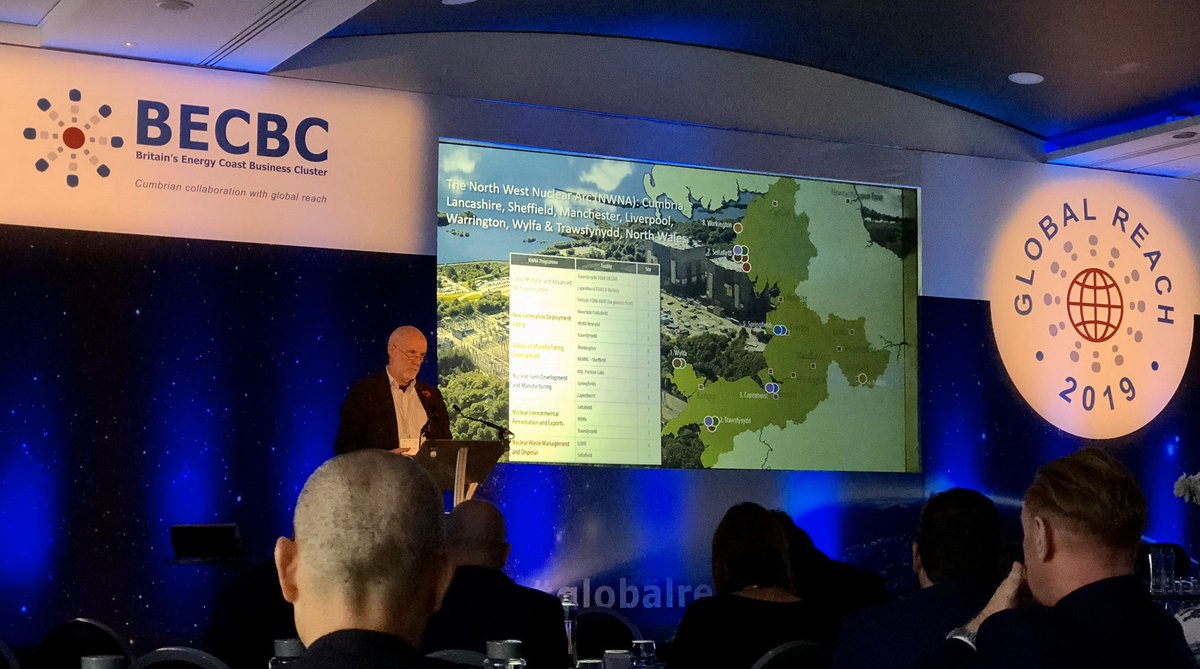 John Idris Jones leading the description of how the North West Nuclear Arc can support local places and regional development through the growth of Low Carbon Nuclear Energy <a href="/cumbrialep/">Cumbria Local Enterprise Partnership</a> <a href="/becbc/">BECBC</a> <a href="/NDAgovuk/">Nuclear Decommissioning Authority</a> <a href="/SellafieldLtd/">Sellafield Ltd</a> @magnoxsites #GlobalReach2019