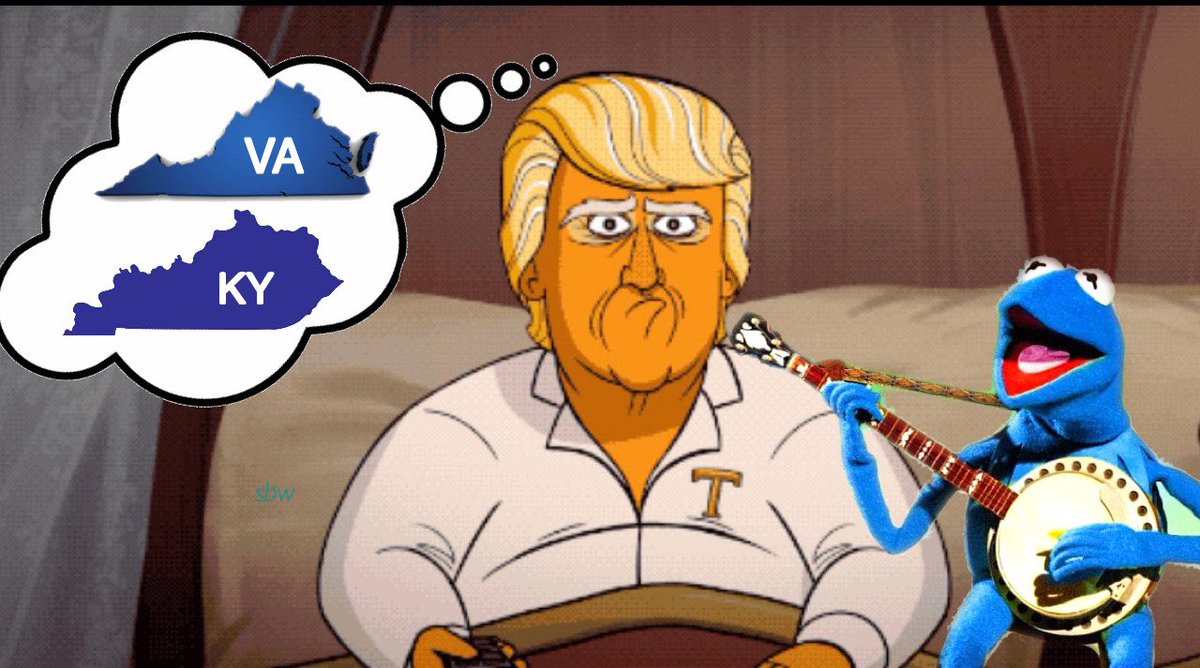 sebwleh's tweet photo. “It’s not easy being Blue!” #virginia #kentucky #Bashear #virginiavotes #bluewave2019 #kentuckyelections #electionresults2019 #sbwmeme https://t.co/MysgsyDUIf
