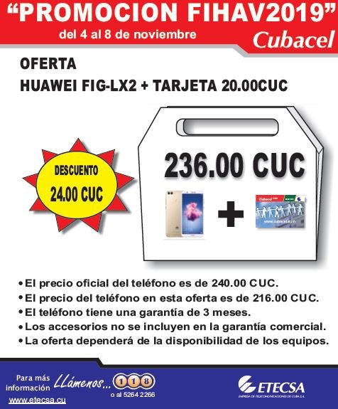 NormaMartinFer1's tweet photo. Presente ETECSA en EXPOCUBA!!! En el Pabellón 14 del recinto ferial puedes adquirir equipos móviles a precios promocionales. A partir de 5 equipos recibirás un % de descuento. Sólo del 4 al 8 de noviembre. Aprovecha!!! #SomosCuba #CubaAvanza #VamosPorMas https://t.co/EZ181WFmes