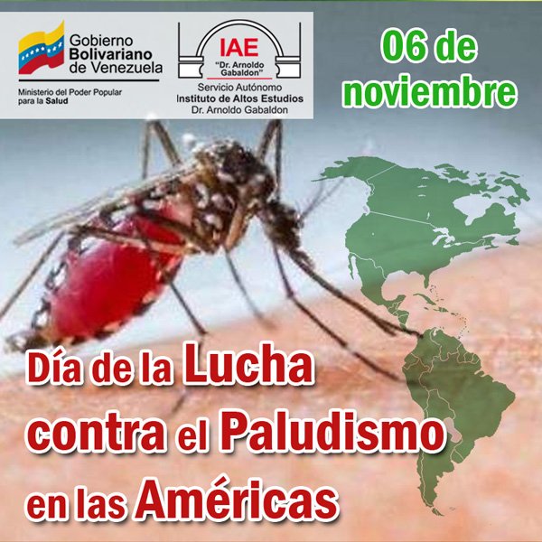 iaegabaldon's tweet photo. 📢#Hoy #6Nov se celebra el Día de la Lucha contra el Paludismo en las Américas ✊🇻🇪 .@MPPSalud .@AlvaradoC_MPPS .@Miquilareno16 .@JOSEGRIVASNAAR .@opsoms https://t.co/832gbX6msy