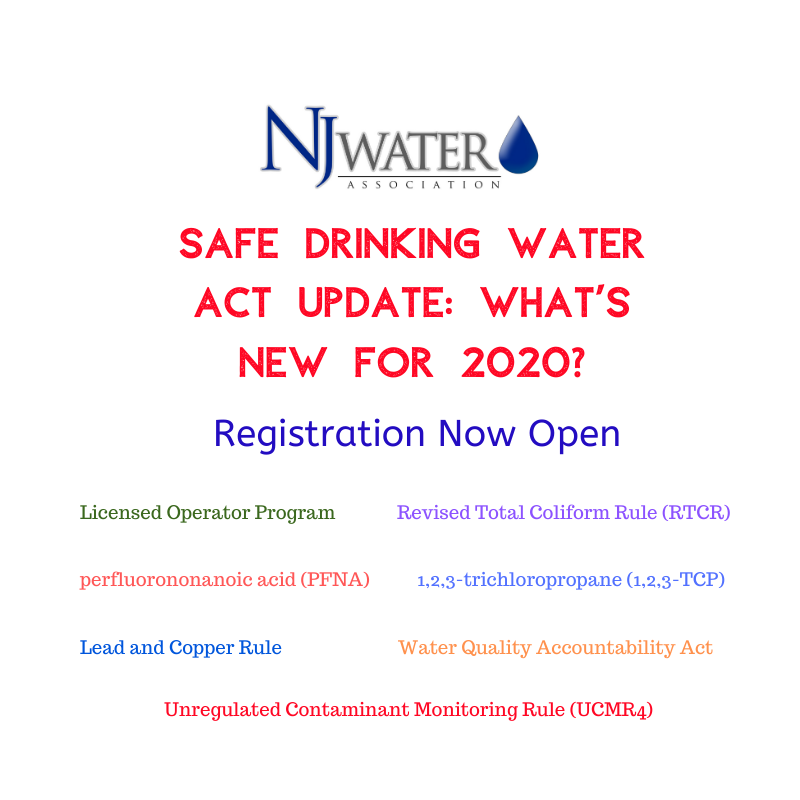 NJWATER's tweet image. Join #NJWATER and @NewJerseyDEP for information on #SDWA #PFAS #UCMR, #Lead and Copper Rule and more. Training for #Water and #Wastewater Operators in #NJ
Registration Now Open. bit.ly/2SbnxkV