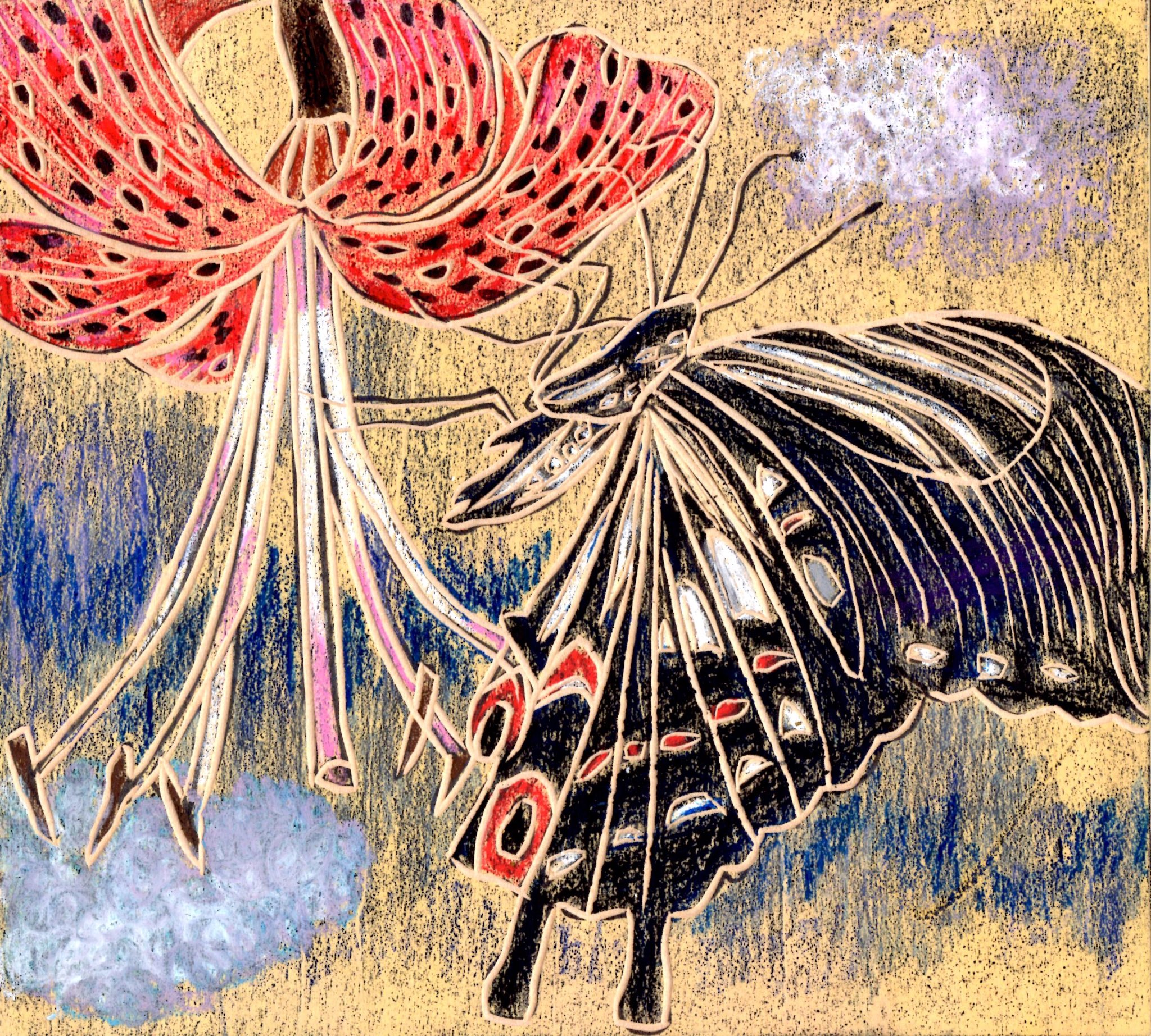 蝶絵画 2020『Papillon de nuit』4F Canvas・Acrylic・gold leaf