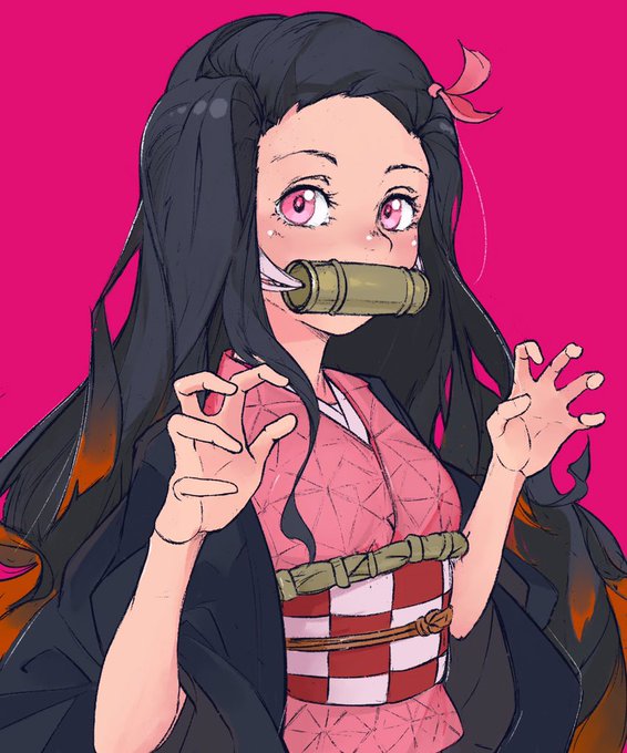 🍣 💊 🍙さんがTwitterに投稿した竈門禰豆子(鬼滅の刃)のイラスト。