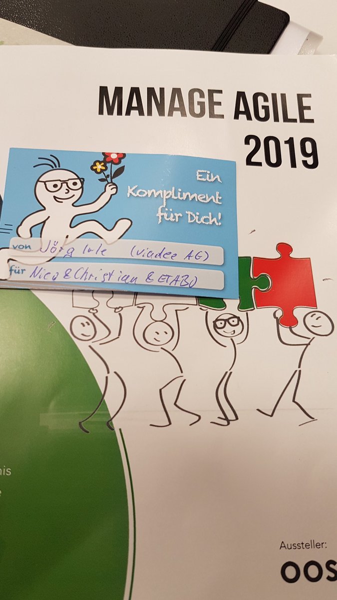 NicolasKorte's tweet photo. Megakompliment von #JörgIrle von @viadee_it für den Vortrag von @cmueller80 und mir, INSBESONDERE aber für alle mutigen Begleiter bei der #ETABO. Danke Dir ! https://t.co/WWlZ6enODG