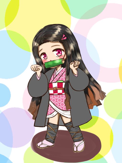 わたたわしさんがTwitterに投稿した竈門禰豆子(鬼滅の刃)のイラスト。