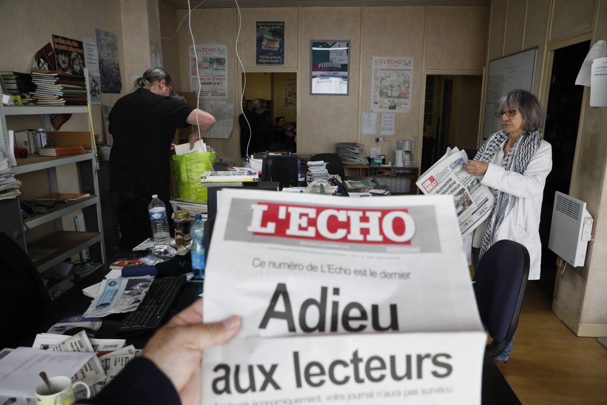 La voix du journal <a href="/EchoDordogne/">L'Echo Dordogne</a>  condamnée à s'éteindre sudouest.fr/2019/11/06/dor… Par <a href="/amsimeon/">Simeon Anne Marie</a>