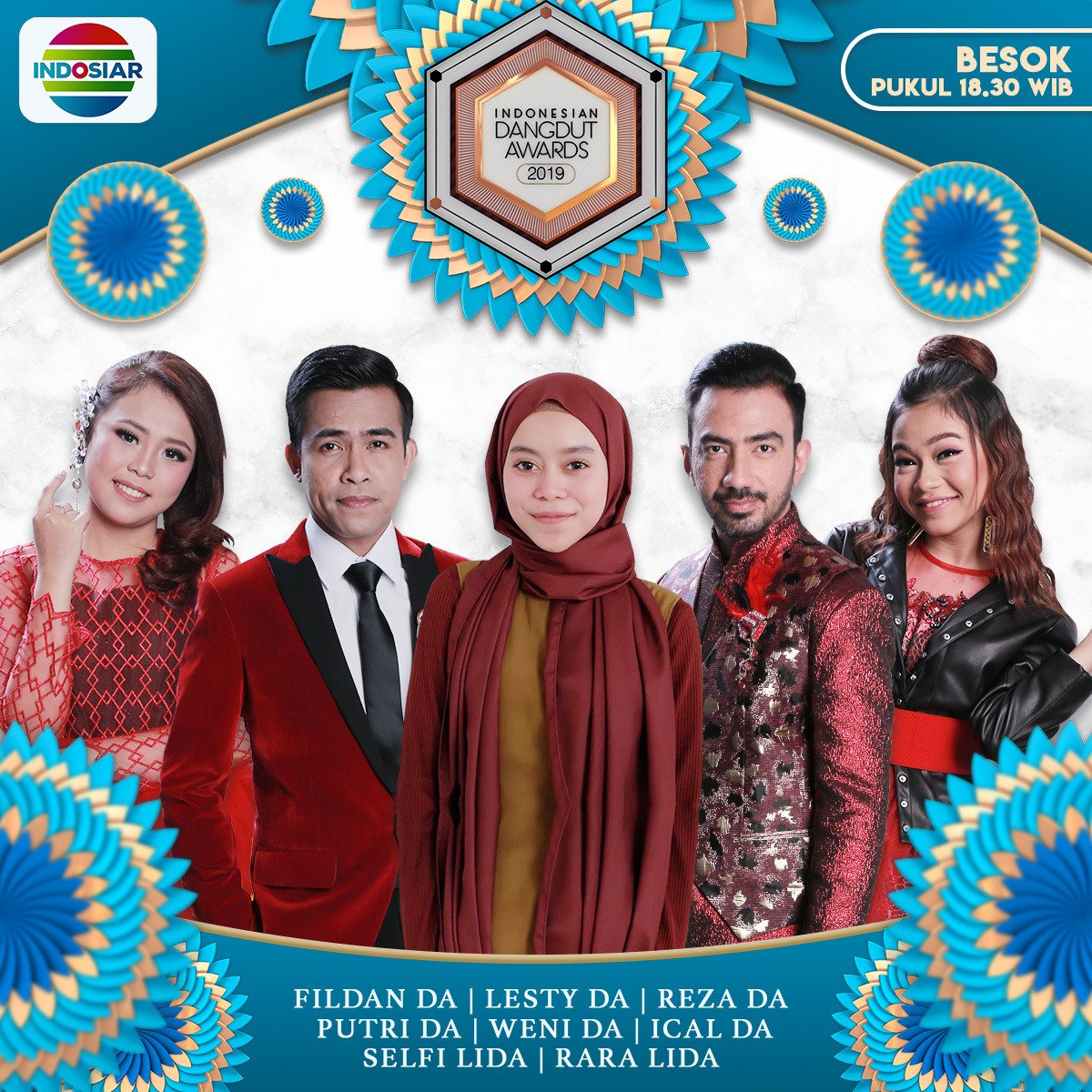 Jangan lupa saksikan penampilan spesial dari mereka semua di malam puncak #IndonesianDangdutAwards2019, besok malam pukul 18.30 WIB.

Jangan lupa dukung artis favorit kamu yaa agar bisa membawa pulang piala #IndonesianDangdutAwards2019.