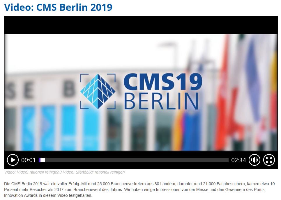 CMS_Berlin's tweet photo. Danke @rr_News für das schöne Messevideo ! Wir hätten die #CMS19 nicht besser in Bild und Ton zusammenfassen können. 😊👍🎞️
Bitte schon mal den nächsten CMS Termin vormerken:
21 - 24 September 2021 #CMS21
https://t.co/bFe2YvObXY https://t.co/OHiAZoZfQ0
