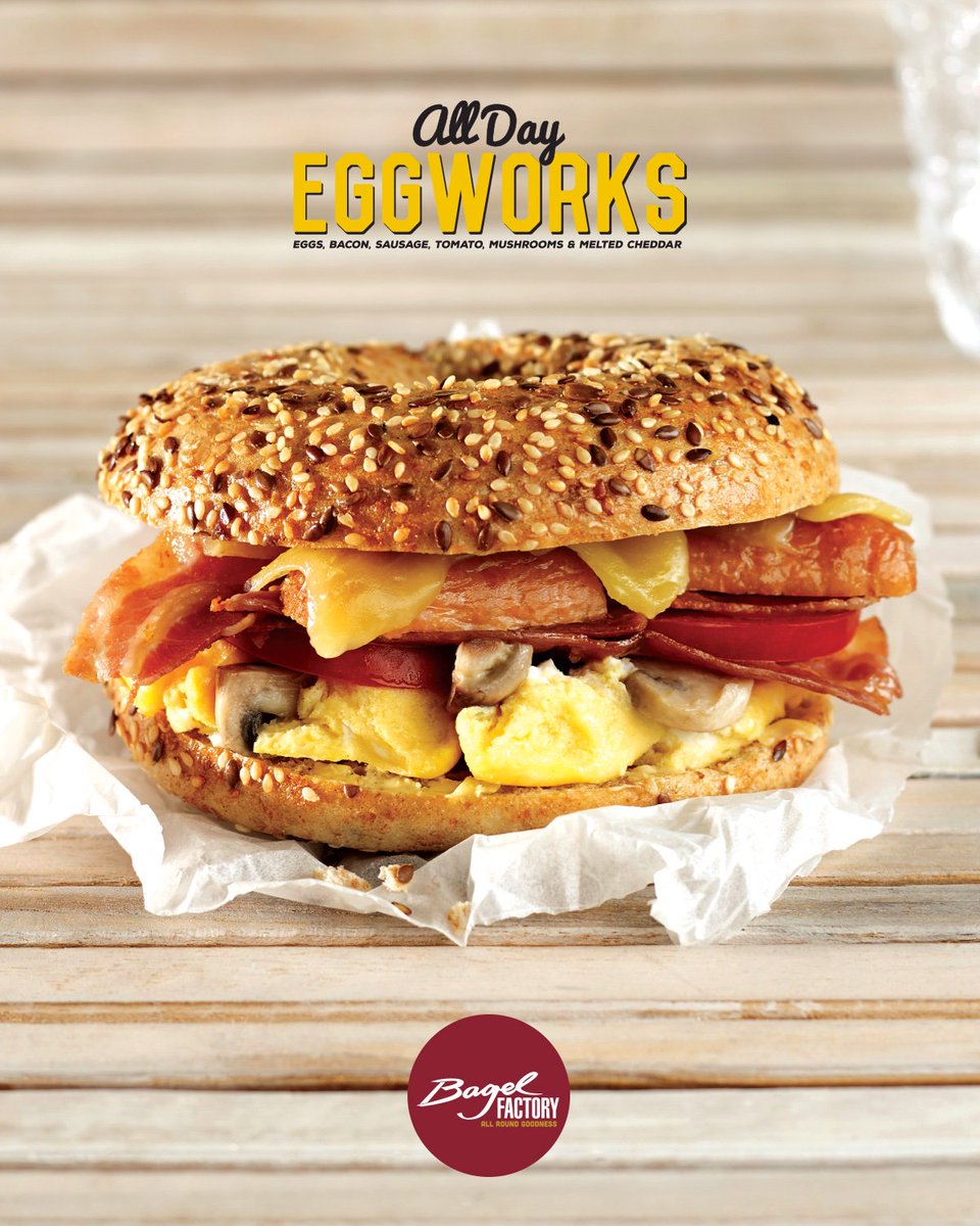 BagelFactoryIE's tweet photo. Good days start with a bagel 🥯 get your day off to a great start with our All Day Eggworks!

Enjoy scrambled eggs with a full Irish spread of crispy bacon, sausage, mushrooms, juicy tomato topped with melted cheesey goodness 🤤

#Bagelfactory #AllRoundGoodness #AllDayEggworks https://t.co/BjdHTTMRRJ