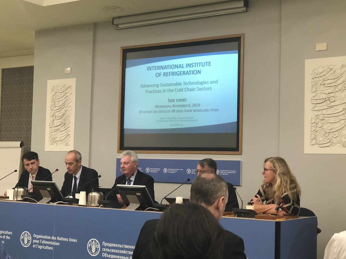 JLHamann's tweet photo. “To feed the world, to reduce losses and to do it sustainably” is the lincense to operate for @FoodColdChain according to James Curlin from @UNEP. https://t.co/XAJss1H09s