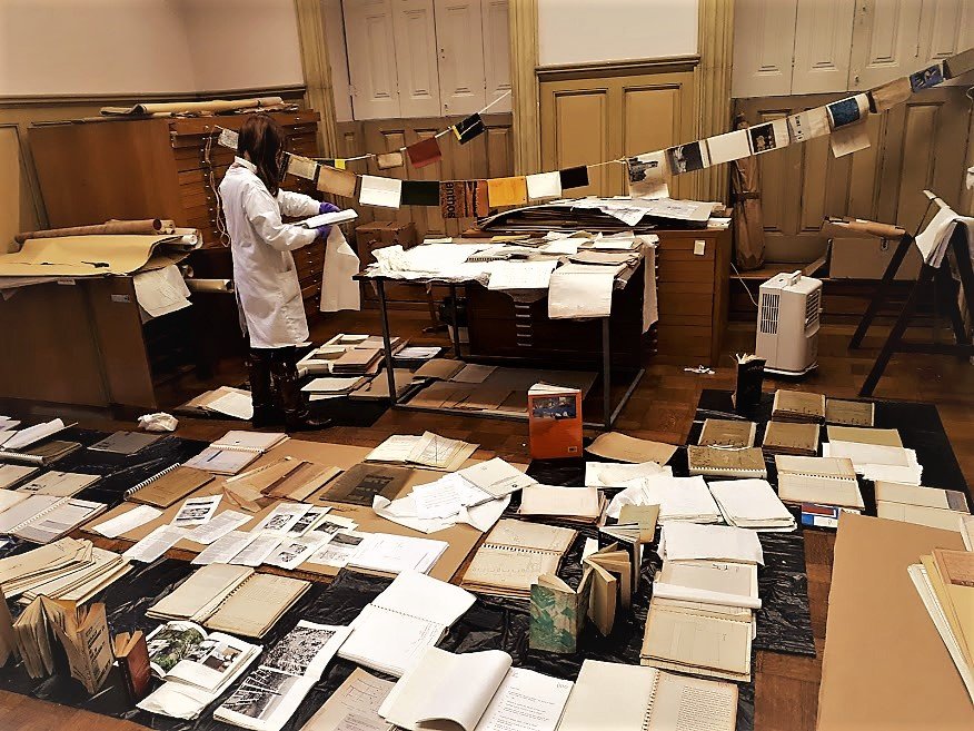 Amf_pt's tweet photo. We might not wear capes, but this week we had to put our rescue skills in action! This institution had a water leak that flooded a couple of boxes with books and documents. Fortunately we were able to save most of them and the casualties were minimal.
#rescueteam #todayinthelab https://t.co/1693b3AdLx