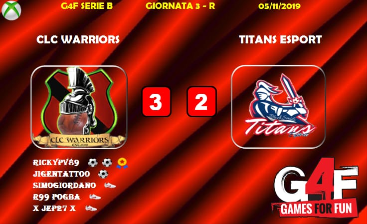 ragnarokmg_xbox's tweet photo. 🏆#Game4Fun #SerieB Match Day 3 Ritorno #GOCLC #LUCACHI #Victory @RTproclub @RTduCP @GDE_ITA https://t.co/dzjfWthK9D