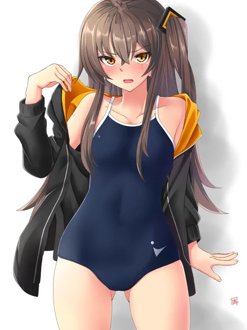 迷走したUMP45ついに完成。色の濃淡が弱かったのでフィルタでドーピングしてます。今後は色の強弱をもっと意識しないといけない。#ドールズフロントライン 