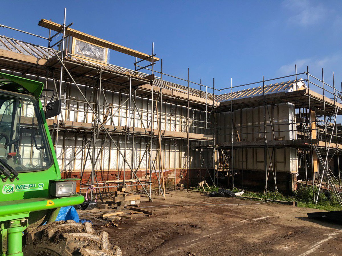 PocknellStudio's tweet image. It takes a lot of scaffolding to do a barn!