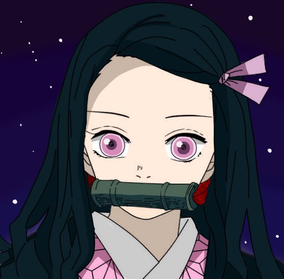 塗り絵しか出来ない馬鹿です。さんがTwitterに投稿した竈門禰豆子(鬼滅の刃)のイラスト。