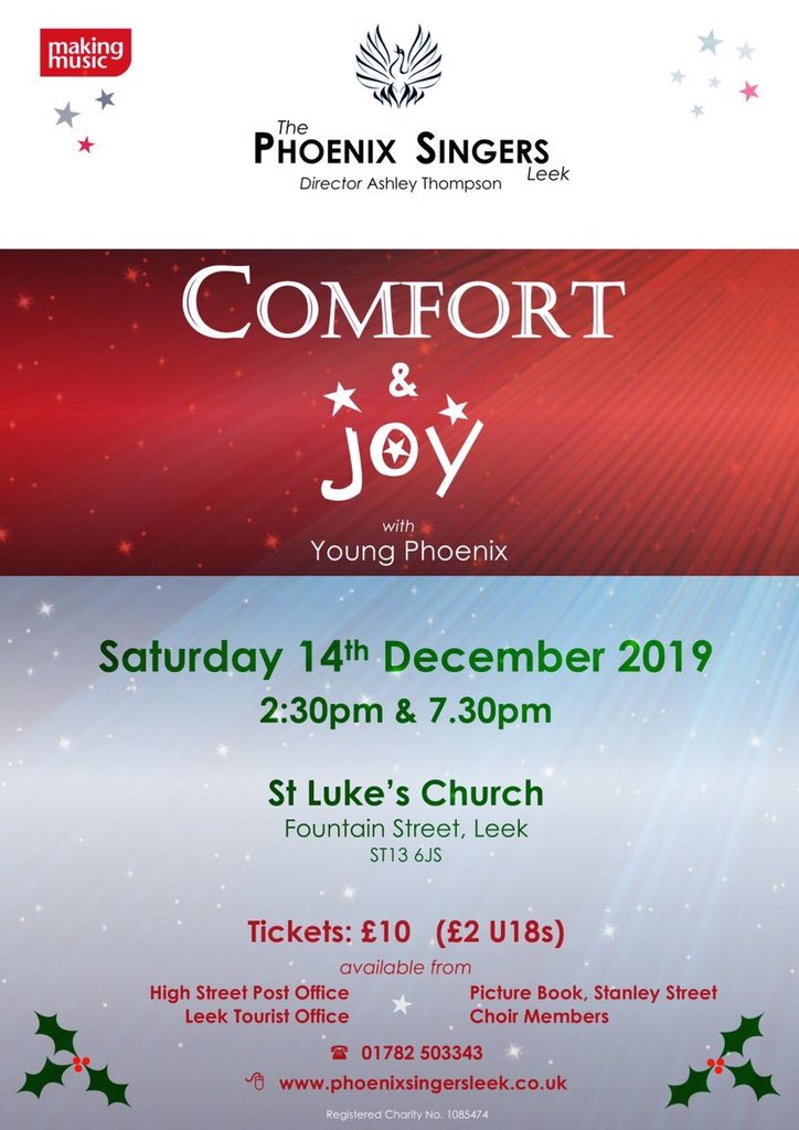 Getting into the festive spirit at rehearsals as we prepare for our two #Christmas concerts on 14th Dec in #Leek with <a href="/singers_phoenix/">Young Phoenix Singers</a> Tickets now available. <a href="/tv_leek/">Leek TV 2</a> <a href="/moorlandsradio/">Moorlands Radio</a> <a href="/MakingMusic_UK/">Making Music UK</a>