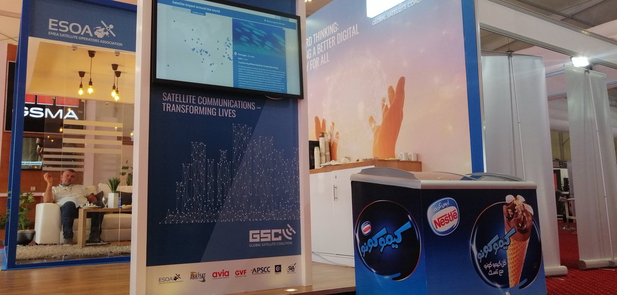 GSCoalition's tweet photo. Take a break between sessions and cool off! An ice-cream for a business card. #SatelliteWednesday #WRC19 @ITU @GSCoalition https://t.co/bEseJGZzby
