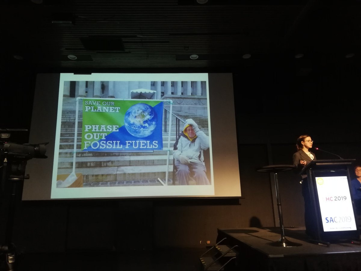 ISES_Solar's tweet photo. Welcome Alina Gilmanova @CavalcanteAlina to today's pleanry session at the #SWC19 #SHC19 introducing us to the great potential of #CSP #concentratedsolarpower in fighting climate change ☀️ https://t.co/JWHC0k5yfd