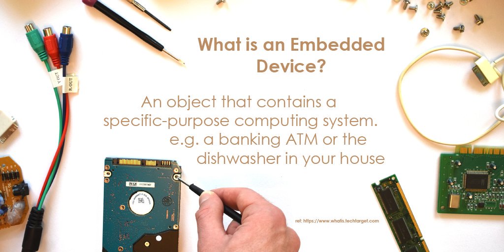 ZirconSoftware's tweet image. Embedded devices are designed to fulfil a single or a very small number of specific tasks.  Usually included as part of an object or a much larger system.
#Embedded #EmbeddedDevice #SoftwareDevelopment