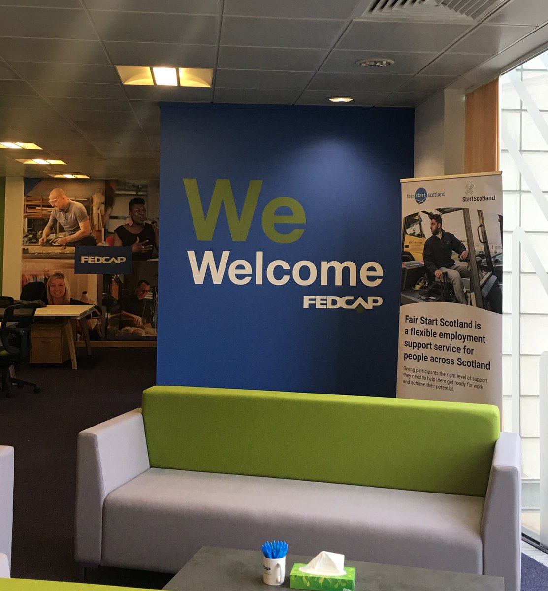 FedcapE's tweet photo. Sneak peek at our new flagship head office in #Edinburgh.

Designers, painters and some of our team were busy on Monday and Tuesday putting everything together. We couldn't be happier with the results and we cannot wait to show you the final look. https://t.co/a8P4FTFAfg