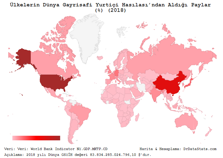 DrDataStats's tweet photo. Türkiye'nin Dünya #Ekonomileri Arasındaki Yeri: Ülkelerin Dünya Gayrisafi Yurtiçi Hasılası’ndan Aldığı #Paylar (%) (2018)

#ABD: % 24,45
#Çin: % 16,23
#Japonya: % 5,93
#Almanya: % 4,77
#Türkiye: % 0,91

Tüm ülkelerin oranları için: https://t.co/QCwukdB6c3 https://t.co/MUPvfLLRF7
