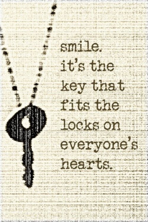 insprepositive's tweet photo. Smile. 
It’s the key that fits the locks on everyone’s heart. 

#WednesdayMotivation 
#WednesdayThoughts 
#WednesdayWisdom https://t.co/AqDhQwfqMs