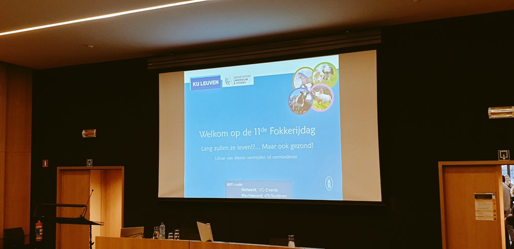 GregBioGenomics's tweet photo. And we go on in this symposium week...Attending the 11th #animalbreeding day @leuvenresearch organised by Prof Nadine Buys (BIW). An update on the use of #genomics for #noninvasive #preimplantation genetic sexing/testing and #genomicbreeding for robustness/longevity. @CHG_CME https://t.co/fyZgGEW7Eu