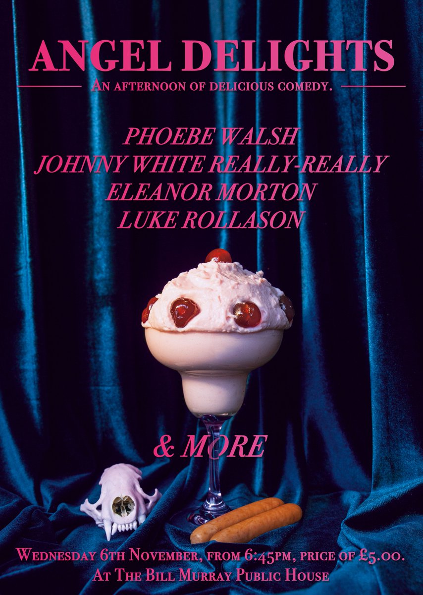 AngelDelights1's tweet photo. 🍨TONIGHT!🍨

Join us for some delicious &amp; delightful comedy with
🍨@phoebewalsh_
🍨@johnnywreallyx2
🍨@LukeRollason
🍨@EleanorMorton
and your MC and friend 
🍨@BenTarget

Tickets are available from the link below or just pop down and pay on the door! :)

https://t.co/7Q8asJwd0X https://t.co/b5FHRE1LmX