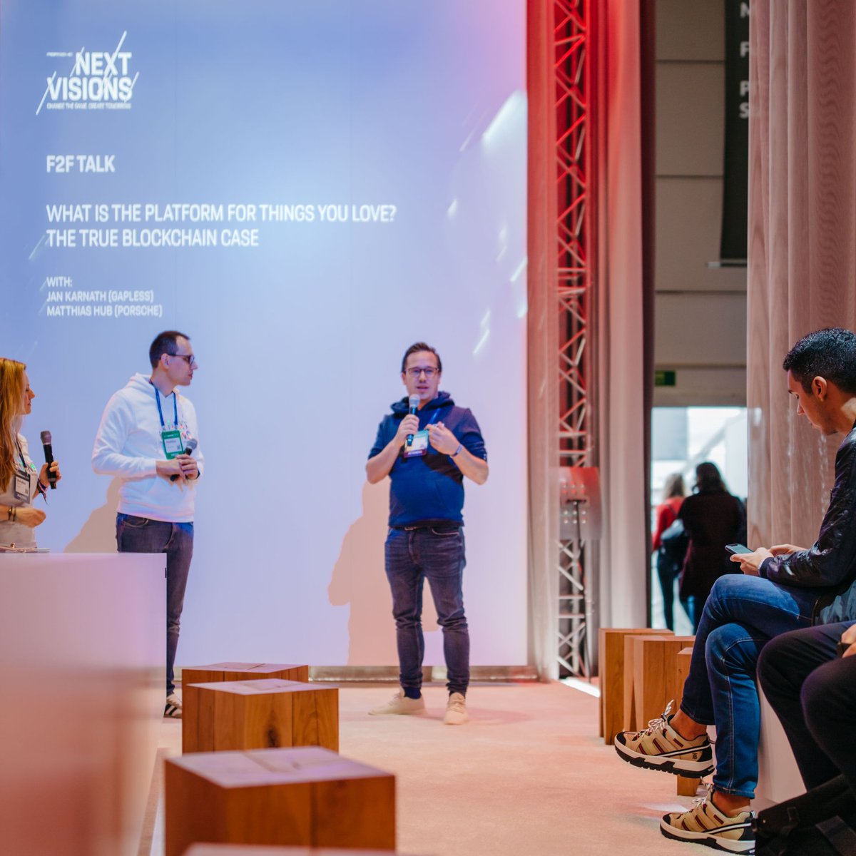 nextvisions's tweet photo. At the Porsche booth, we're sharing #nextvisions about collaborating in the field of blockchain with @JanKarnath, Co-founder and CEO of @gapless_app: No, it's not a hype anymore but becoming a real use case. https://t.co/Lkez0IpKl0