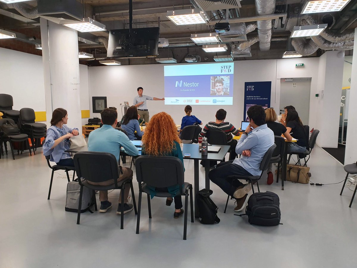 Stepfwdtoday's tweet photo. We are beginning preparation for Demo Day! The 𝗛𝗼𝘄 𝘁𝗼 𝗽𝗶𝘁𝗰𝗵 workshop starts with Bogdan Apostol. Let's rock the stage!

#StepFWD19 #StepFWD #preaccelerator #techculture #startupecosystem #startupcommunity https://t.co/gJrwe2SMU8