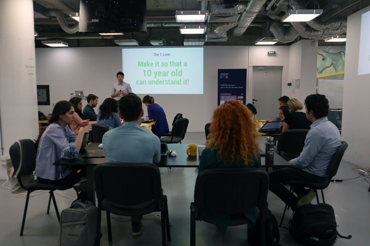 Stepfwdtoday's tweet photo. We are beginning preparation for Demo Day! The 𝗛𝗼𝘄 𝘁𝗼 𝗽𝗶𝘁𝗰𝗵 workshop starts with Bogdan Apostol. Let's rock the stage!

#StepFWD19 #StepFWD #preaccelerator #techculture #startupecosystem #startupcommunity https://t.co/gJrwe2SMU8