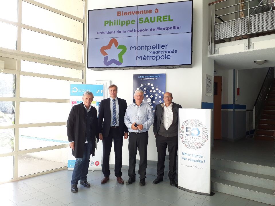 Très heureux d’accueillir à <a href="/PolytechMontp/">Polytech Montpellier</a> le Président de <a href="/Montpellier3m/">Montpellier Métropole</a> et Maire de <a href="/montpellier_/">Ville de Montpellier</a>.@Saurel_P. Visite de l’école d’ingénieur et rencontre avec la direction, les enseignants et étudiants à l’occasion de son 50ème anniversaire 🎉 @Pravossoudovich <a href="/enedis/">Enedis</a> @enedis_LR