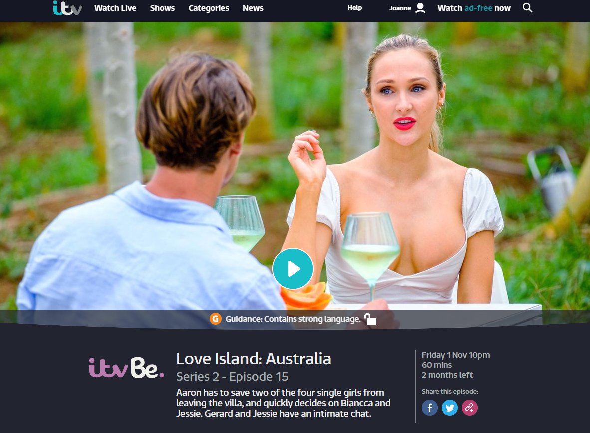 therealjokav's tweet photo. @itvhub Was just about to catch up on Love Island Oz and was left on a cliffhanger as to who new guy Aaron would choose - was very excited - but you guys revealed who it was in the intro before I even watched it! Why???? https://t.co/SNt8SieTZh