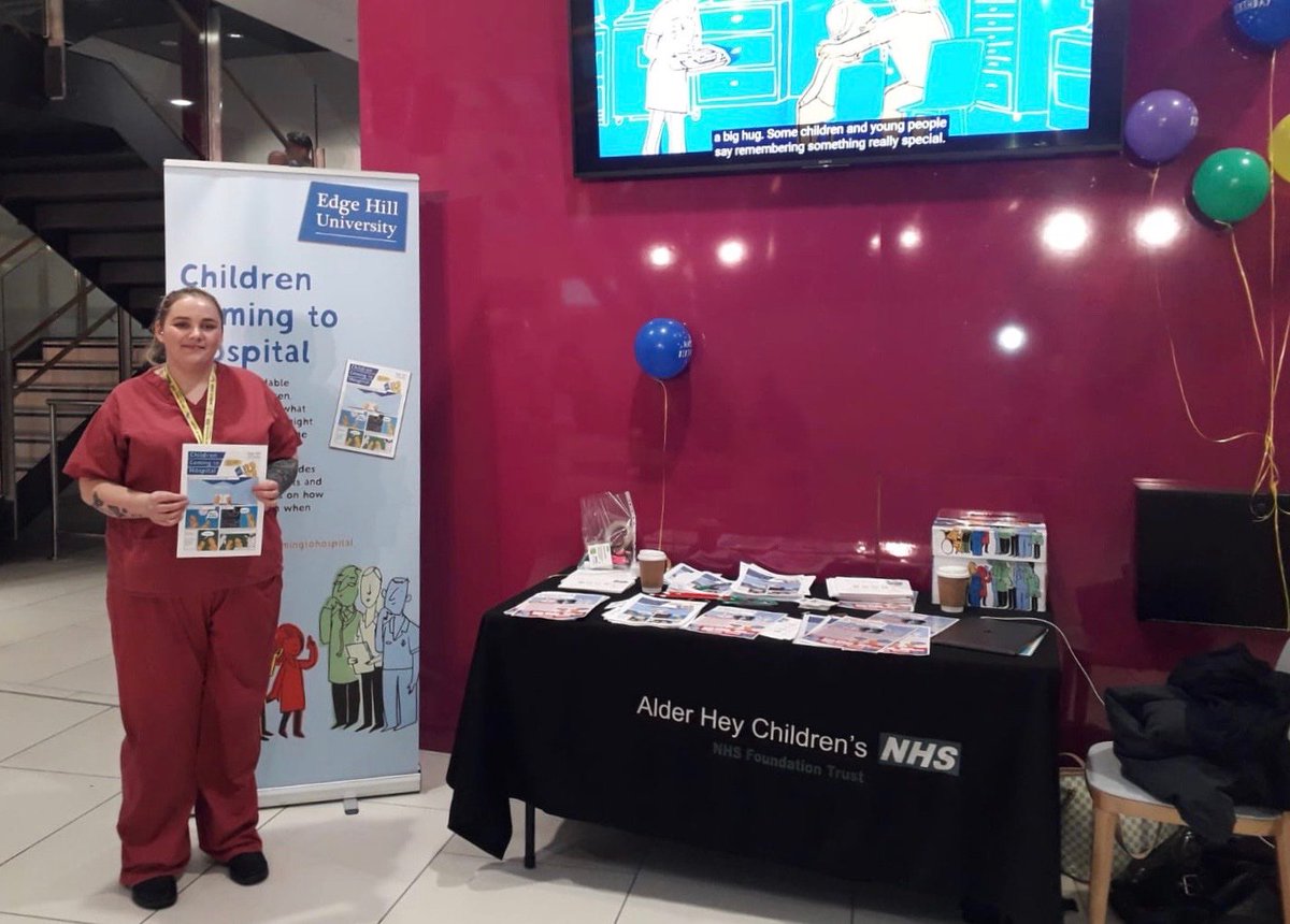 EHU_FHSCM's tweet photo. Great to catch up with @edgehill student nurse, Beth at @AlderHey today!π₯
Beth is currently on placement within the Cardiac Department, and believes the #ChildrenComingToHospital resources are very helpful to prepare children and young people for their appointments.
#EHUnurses https://t.co/OW0GS1T72s
