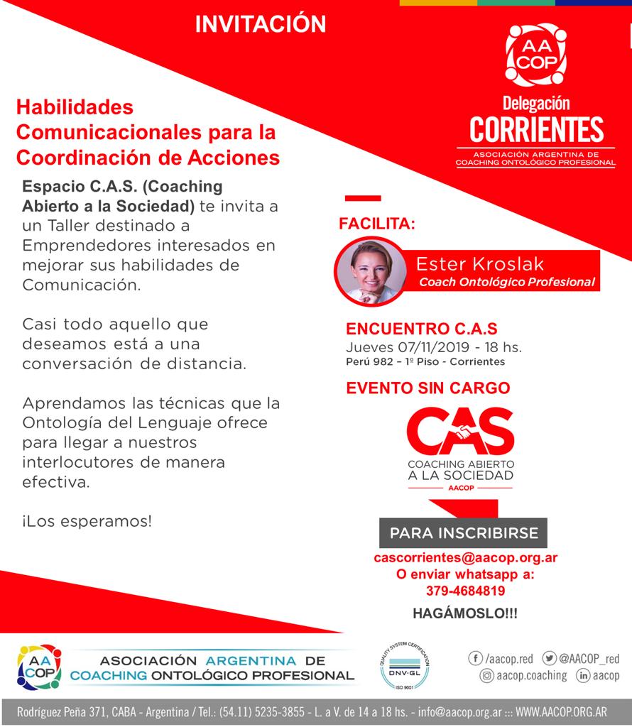 IfeSem's tweet photo. Junto a la Asociación Argentina de Coaching Ontológico te invitamos a participar del Taller "Habilidades Comunicacionales Para la Coordinación de Acciones"

Se trata de un Evento SIN CARGO para #Emprendedores de #Corrientes https://t.co/3WfupmqNdZ