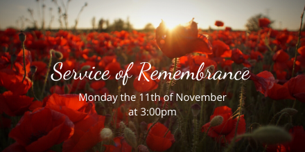 RusthallLodgeCH's tweet photo. Our Service of Remembrance will be held at #RusthallLodge on Monday the 11th of November at 3:00pm. The service will be led by Tim Cripps, a regular visitor to the home. #RemembranceDay #RemembranceDay2019 https://t.co/8i2CSuVVmA