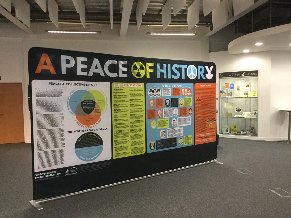 Thanks to Emma & David from @ScottishCND and Heather & David from @SAFLibraryGCU for the displays in The Sir Alex Ferguson Library to coincide with today’s #TheWarGame event and thanks to #ESRCFestival for sponsoring our @GCUResearch @GCU_GSBS event