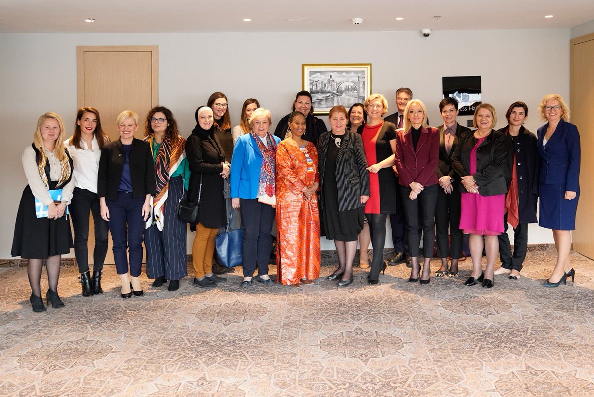 unwomenbih's tweet photo. Meeting women politicians today in Sarajevo, Executive Director @phumzileunwomen emphasized that exclusion of women from political life is simply not an option. More work on equality in political participation is ahead of BiH! #WomenInElections @UN_Women @unwomeneca https://t.co/rK1zXVnZM9