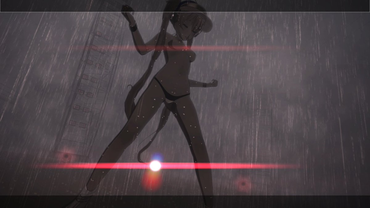 目視しにくい服の透け具合とカットになった部分のSS。 