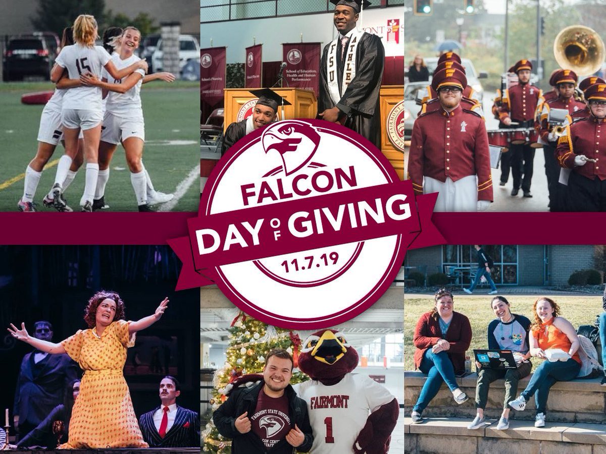 fsfalcons's tweet image. Once a Falcon, always a Falcon! Let’s see what we can accomplish in 24 hours on Nov 7. @fairmontstate #FalconsGive2019